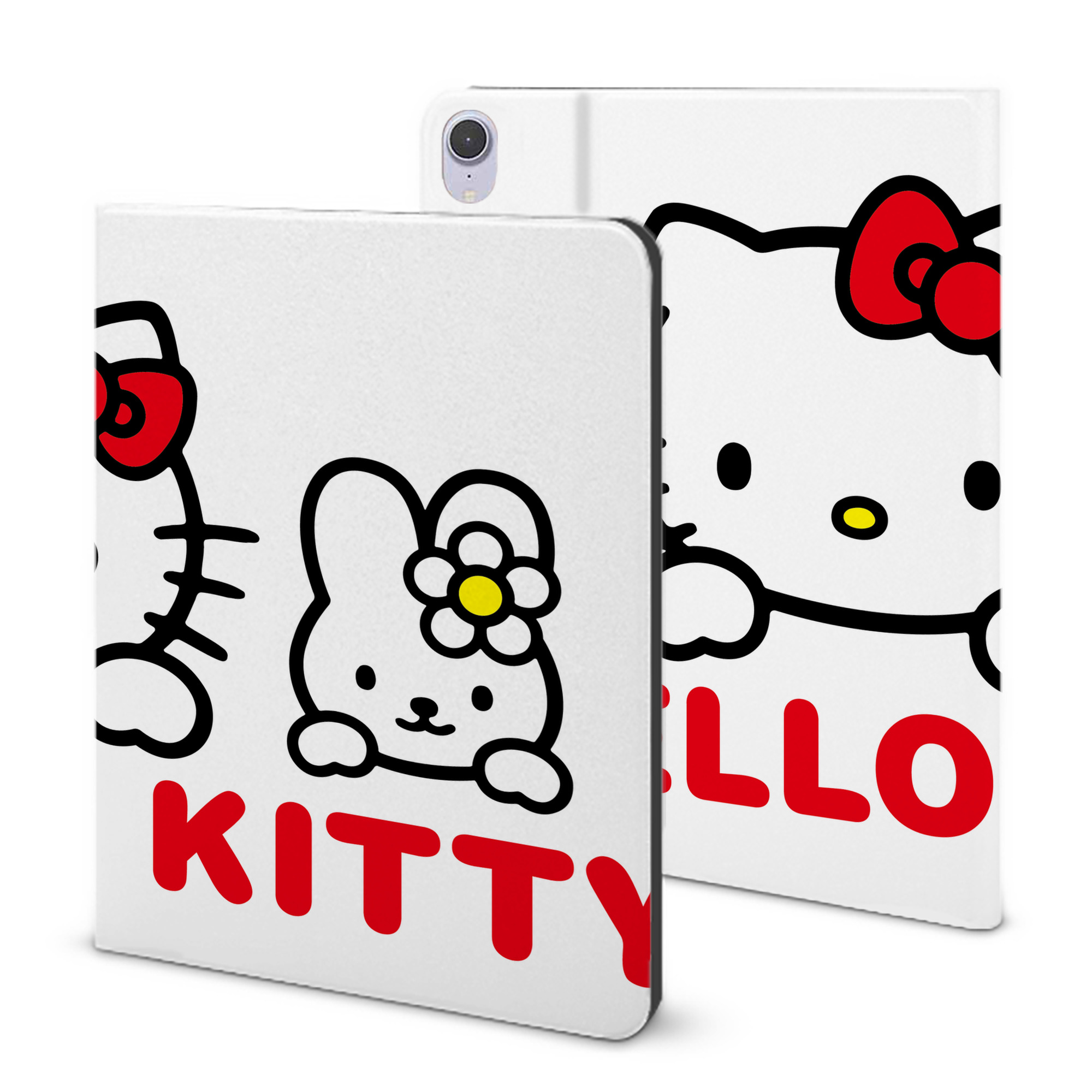 （画像用） Hello Kitty ハローキティ IPad ケース ブック型 PUレザー TPU 耐衝撃 軽量 薄型 ペン収納なし 全面保護 IPad 各モデル対応